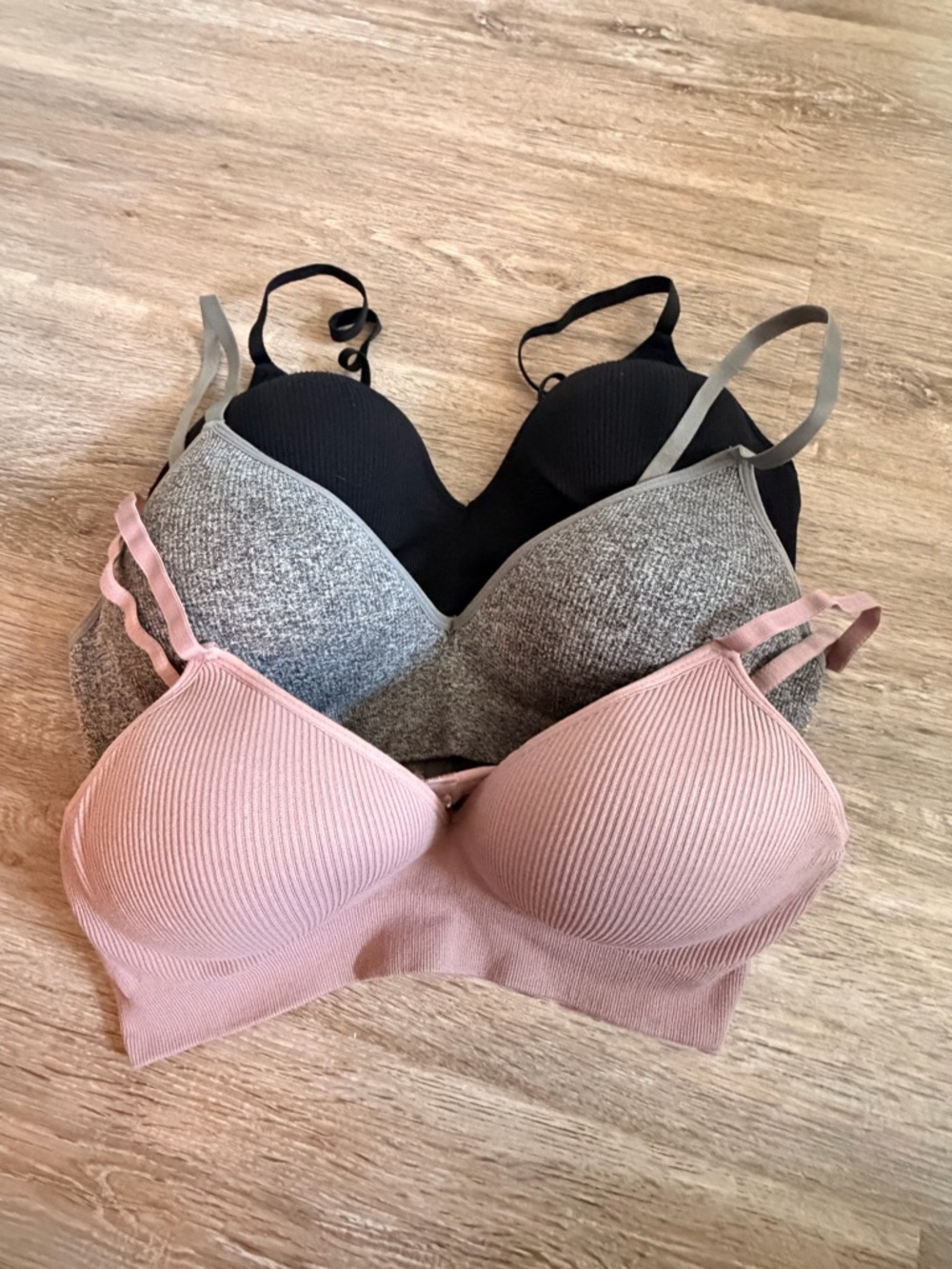 Seamless Padded Comfort Bra - Pink, Gray, Black